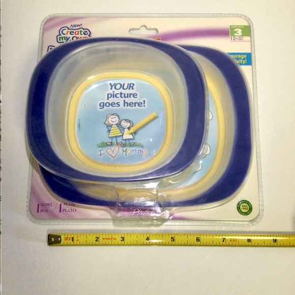 NEW Playtex Create My Own Bowl & Plate Stage 3 Blue BPA FREE - Picture 5 of 11